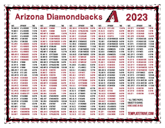 Pacific Times 2023 Arizona Diamondbacks Printable Schedule