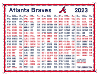 Pacific Times 2023 Atlanta Braves Printable Schedule