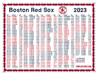 Pacific Times 2023 Boston Red Sox Printable Schedule