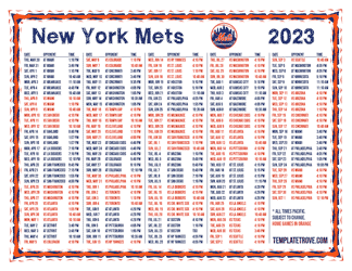 Pacific Times 2023 New York Mets Printable Schedule