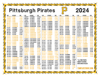 Pacific Times 2024
 Pittsburgh Pirates Printable Schedule