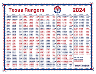 Pacific Times 2024
 Texas Rangers Printable Schedule