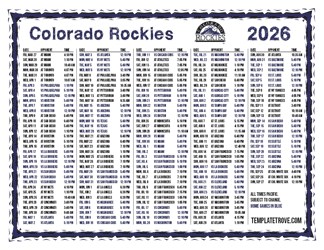 Pacific Times 2026
 Colorado Rockies Printable Schedule
