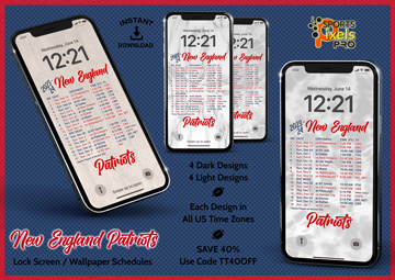 2023-24 New England Patriots Lock Screen Wallpaper Schedules