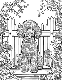 Poodle Coloring Page 12 - Full Page