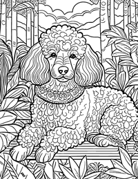 Poodle Coloring Page 7 - Full Page