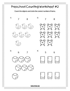 Preschool Counting Worksheet #2