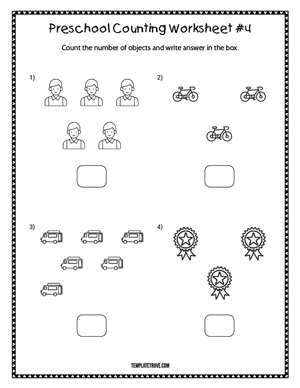 Preschool Counting Worksheet #4