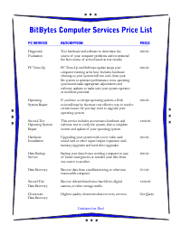 Price List Template 3 - Blue
