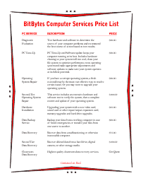 Price List Template 3 - Red