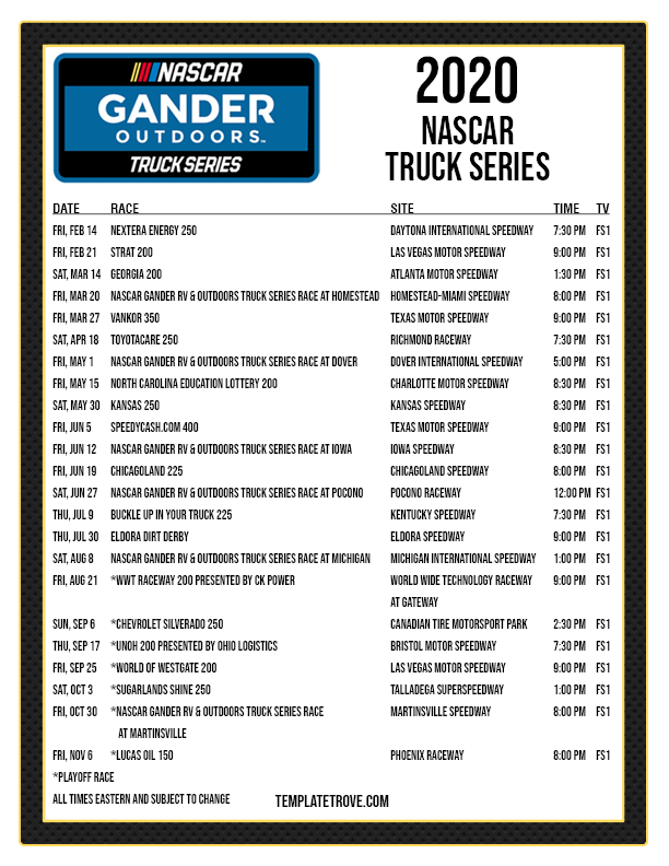 Nascar Race Schedule 2023 Printable - Printable World Holiday