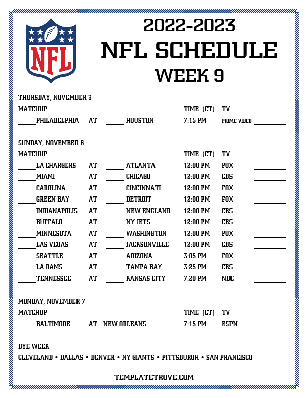 Calendario Nfl 2022 A 2023 Tunersread