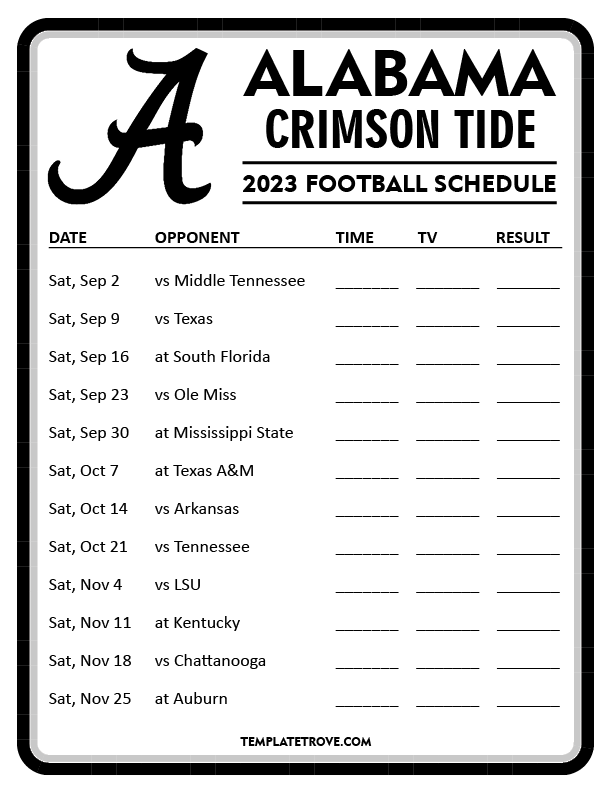Alabama Crimson Tide Football Schedules 2024 Enid Odelia