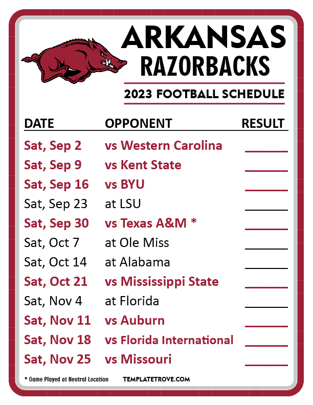 Razorback Football 2025 Schedule Zia Xaviera