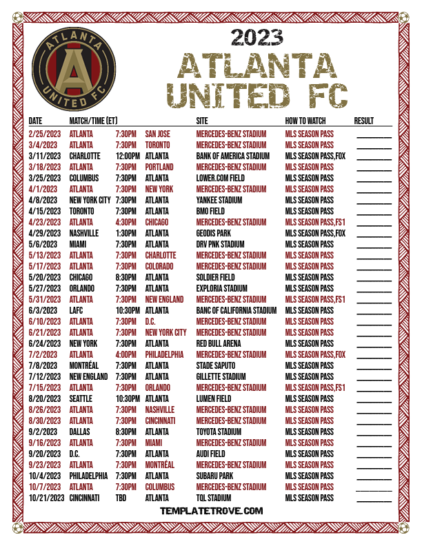 Atlanta United Home Schedule 2024 Gleda Mellicent