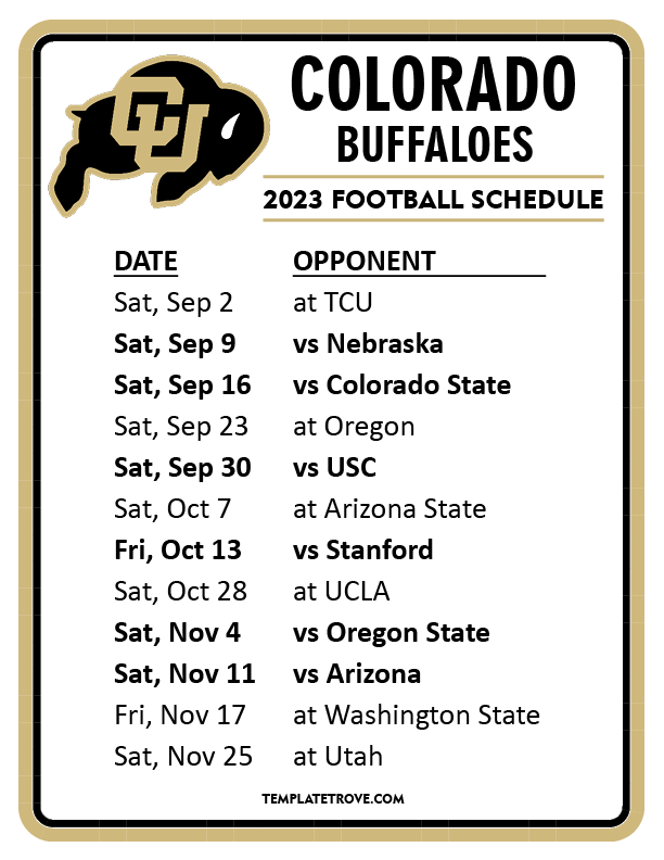 U Colorado Football Schedule 2024 Sunny Ernaline