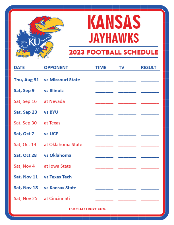 Ku Schedule Football 2024 Harri Klarika