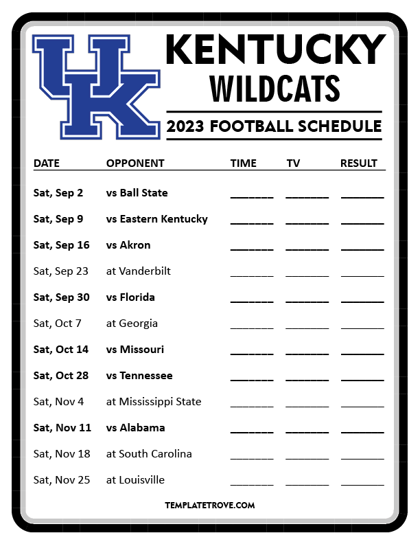 University Of Kentucky Football Schedule 2025 Carena Maddalena