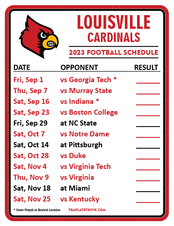 cardinals football home schedule