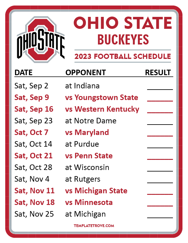 D Beverly Parsons: Ohio State Football Schedule 2023 Tv