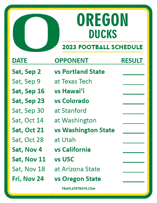 Oregon Ducks Football Schedule 2024 25 Year Old Rubi Wileen