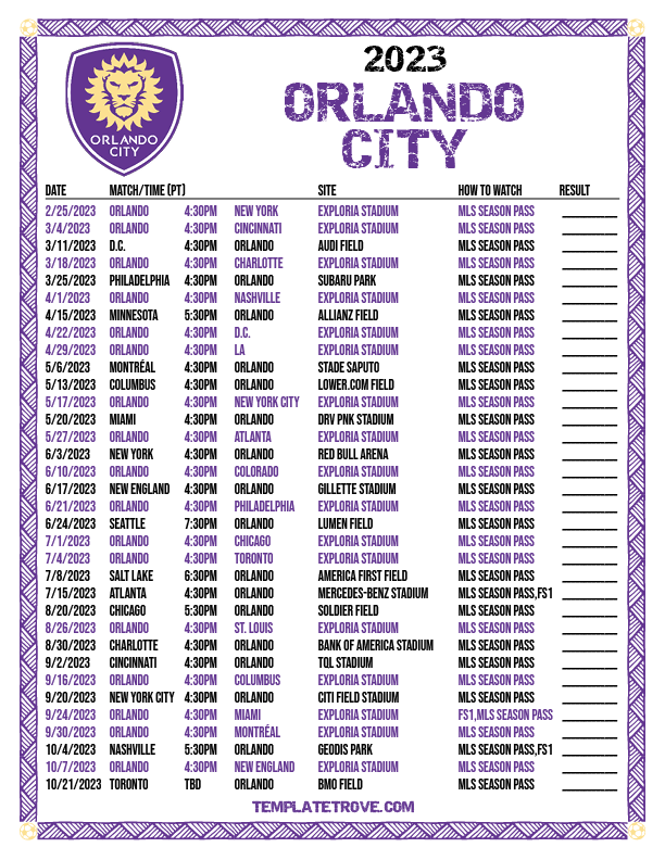 Orlando City match dates, bracket information released for 2023