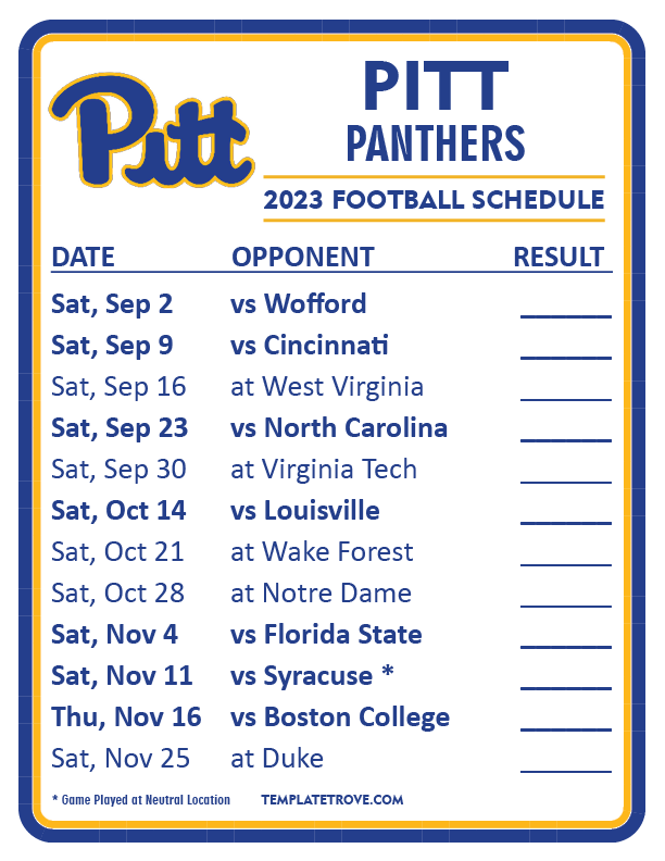 panthers schedule football