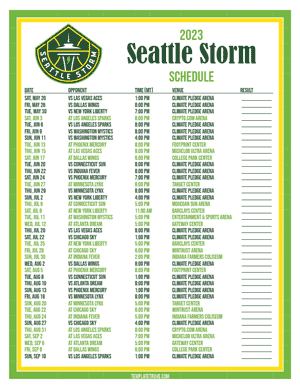 Seattle Storm 2023 Printable Basketball Schedule - Mountain Times