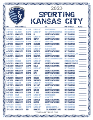Sporting Kansas City 2023 Printable Soccer Schedule - Central Times