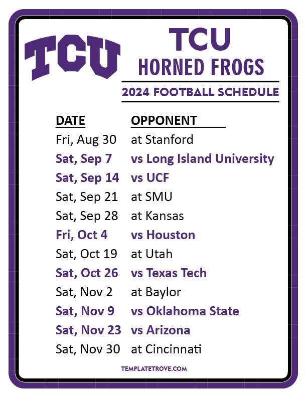 Tcu Spring 2025 Schedule 2025 Emily A Petersen