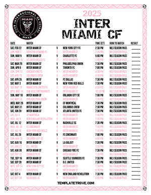 Printable2025 Inter Miami Cf Soccer Schedule