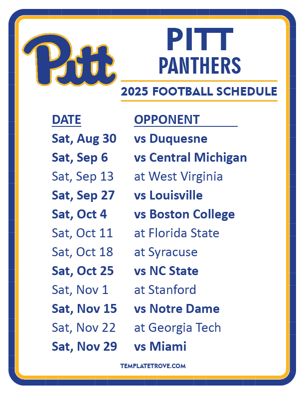 Pitt Football Schedule 2025 Playoffs Bracket