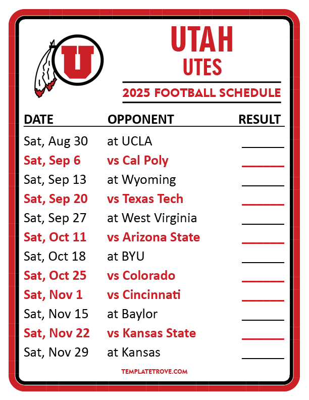 Utah State Football Schedule 2025