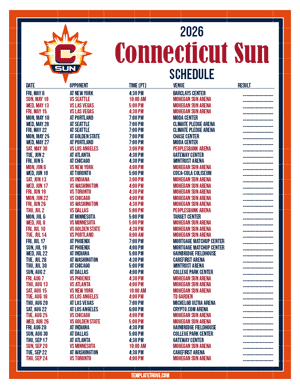 Connecticut Sun 2026
 Printable Basketball Schedule - Pacific Times