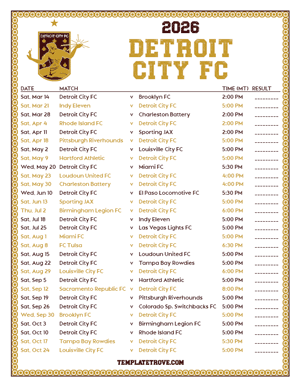 Detroit City FC 2026
 Printable Soccer Schedule - Mountain Times