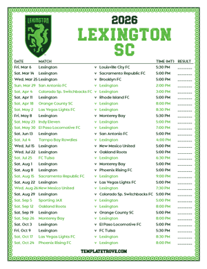  Lexington 2026
 Printable Soccer Schedule - Mountain Times