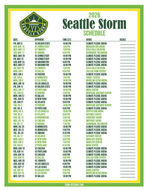 Seattle Storm 2026
 Printable Basketball Schedule