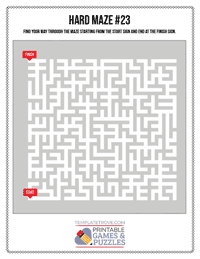 Printable Hard Maze #23