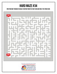 Printable Hard Maze #34