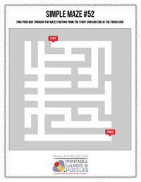 Printable Simple Maze #52