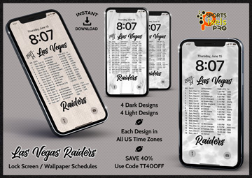 2023-24 Las Vegas Raiders Lock Screen Wallpaper Schedules