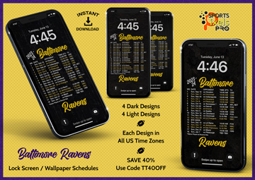 2023-24 Baltimore Ravens Lock Screen Wallpaper Schedules