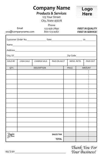 format quotation parts auto Receipt Templates