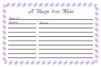 Recipe Card Template 2 - Purple