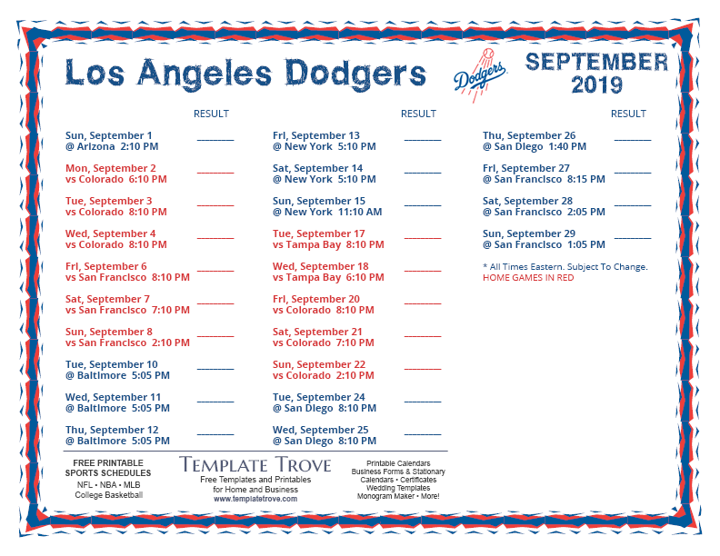 Dodgers Schedule 2022 Printable Printable World Holiday