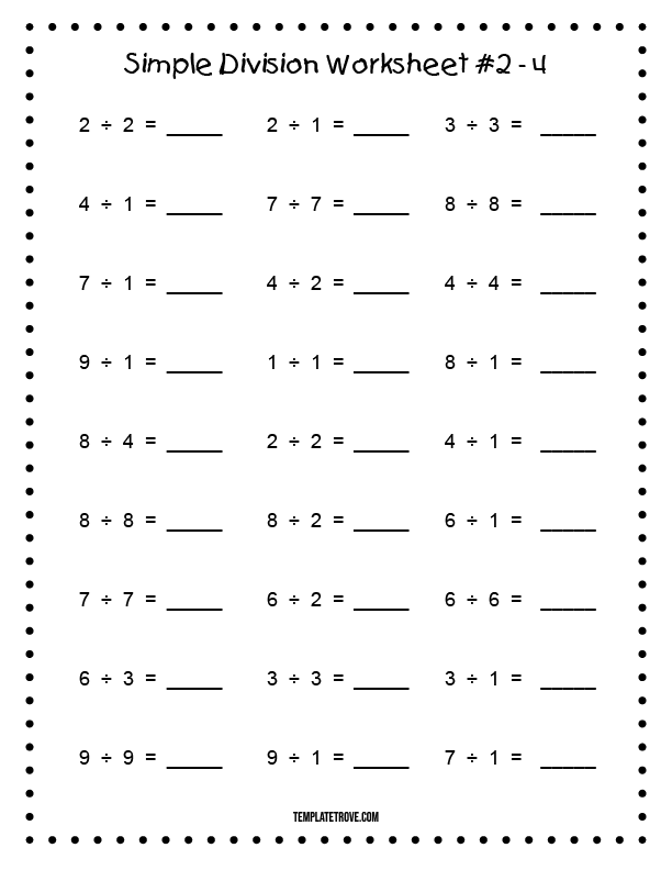 Math Division Printable Worksheets 2nd 4th Grade Math By Teach At