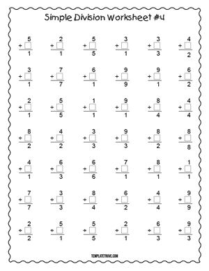 Printable Simple Division Worksheet #4