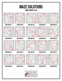 Printable Simple Mazes 41-60 Solutions