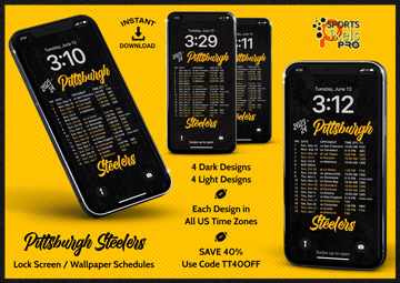 2023-24 Pittsburgh Steelers Lock Screen Wallpaper Schedules