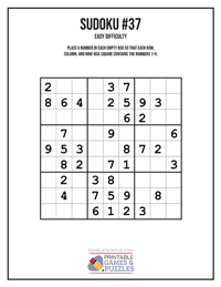 Sudoku Easy #37